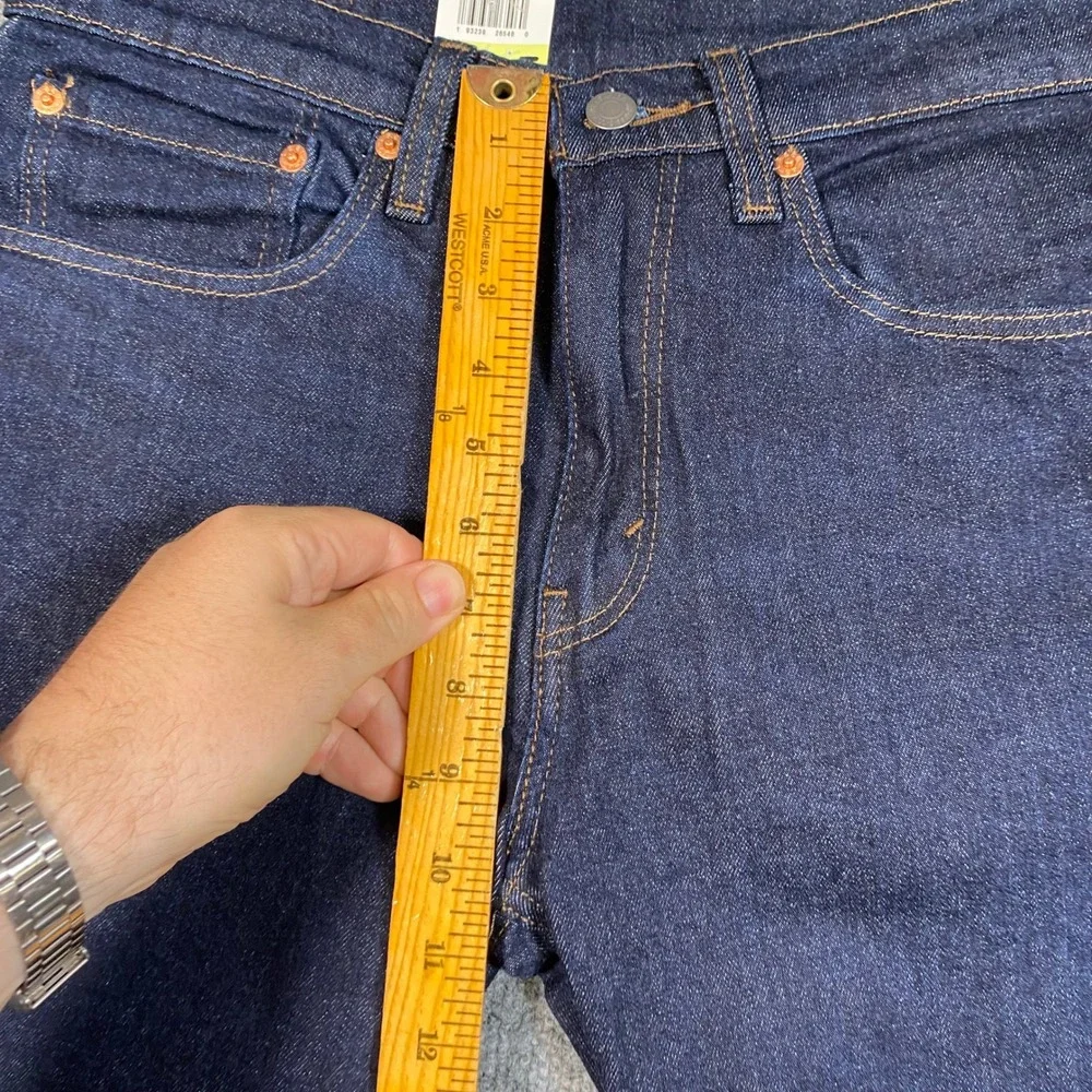 Levis 502 Taper Mens 34x32 Dark Indigo Flex Stretch Denim Jeans 29507-1102